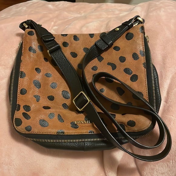 Fossil leather crossbody bag - Picture 1 of 3